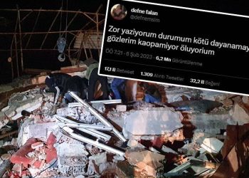 'Defne falan' isimli sosyal medya kullanıcısı, bu sabah 07:21'de, "Gözlerim kapanıyor, ölüyorum" yazdı. Göçük altında kaldığı değerlendirilen kullanıcı, henüz yeni bir paylaşım yapmadı.