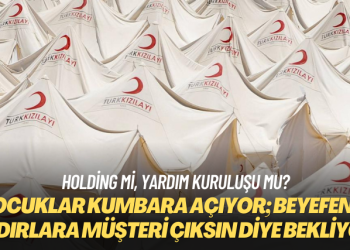 Holding mi, yardım kuruluşu mu? Çocuklar kumbara açıyor; beyefendi çadırlara müşteri çıksın diye bekliyor!