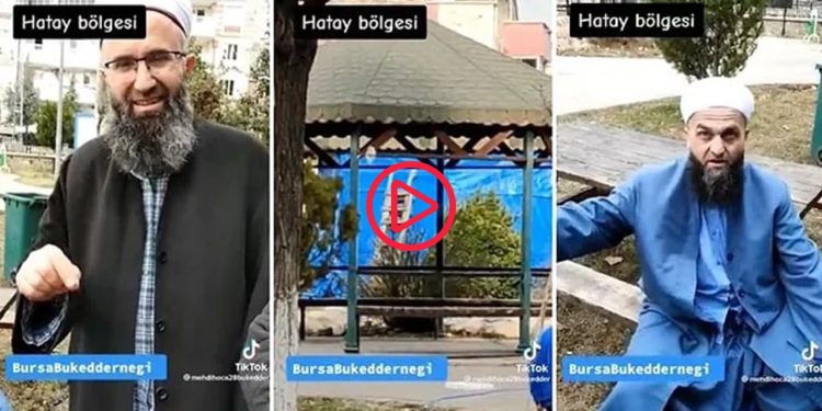 Hristiyanların kurduğu yardım çadırının başında video çekip hedef gösterdiler