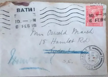 İngiliz posta şirketi Royal Mail, 1916’da gönderilen bir mektubu 105 yıl sonra adresine ulaştırdı