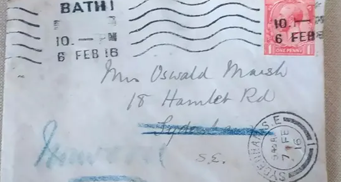 İngiliz posta şirketi Royal Mail, 1916’da gönderilen bir mektubu 105 yıl sonra adresine ulaştırdı