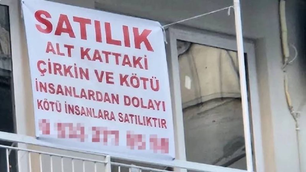 Komşusuna kızıp evini satılığa çıkardı, ilan metni şaşkına çevirdi