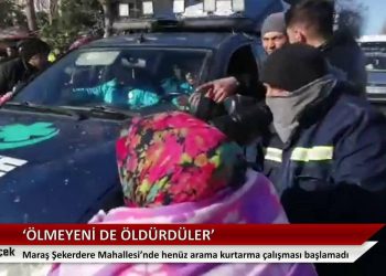 Kurtarma çalışmalarının başlamadığı Maraş Şekerdere'de depremzedeler yardım aracının önünü kesti