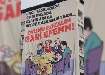 Millet İttifakı'nı hedef alan pankart: Erdoğan'ın mitingi öncesinde asıldı