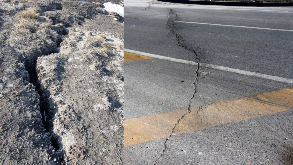 Niğde ve Konya depremlerinden etkilenen Aksaray'da yol ve araziler yarıldı