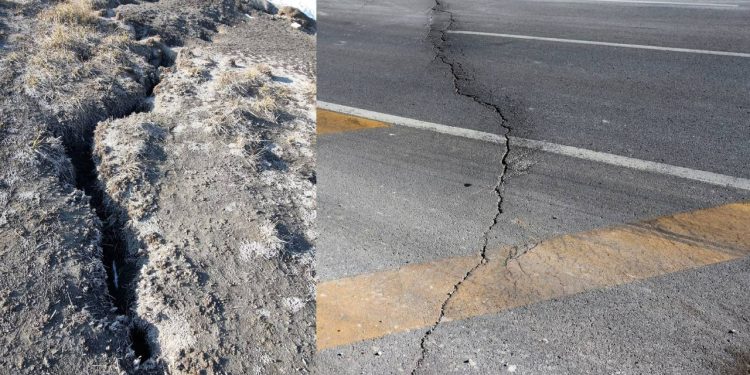 Niğde ve Konya depremlerinden etkilenen Aksaray'da yol ve araziler yarıldı