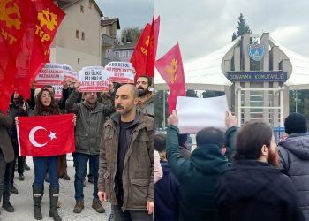 TKP Donanma Üssü önünde ABD savaş gemisini protesto etti