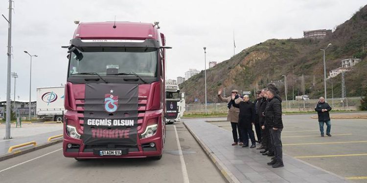 Trabzonspor'un yardım TIR'ı, deprem bölgesine yola çıktı