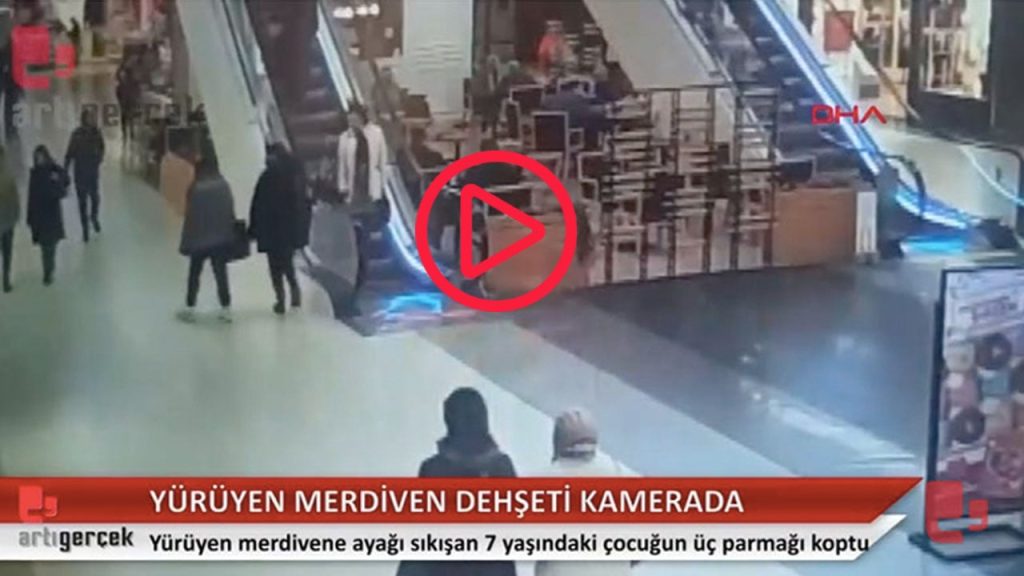 Yürüyen merdiven dehşetinin güvenlik kamerası görüntüleri ortaya çıktı