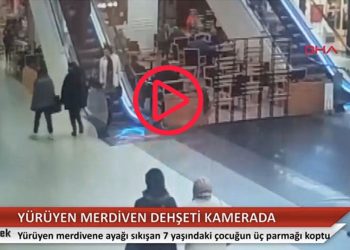 Yürüyen merdiven dehşetinin güvenlik kamerası görüntüleri ortaya çıktı
