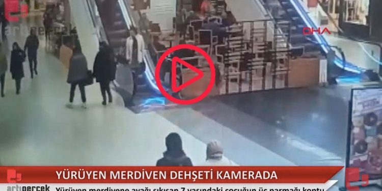 Yürüyen merdiven dehşetinin güvenlik kamerası görüntüleri ortaya çıktı