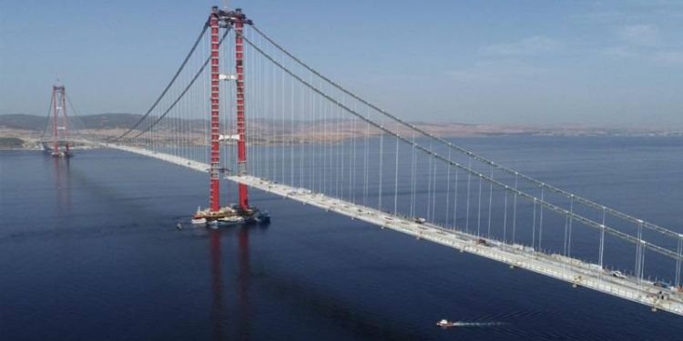Ulaştırma ve Altyapı Bakanı Adil Karaismailoğlu, yıllık 16 milyon 425 araç için Hazine garantisi verilen ve yap-işlet-devret modeliyle inşa edilen 1915 Çanakkale Köprüsü'nden bir yılda 2 milyon 200 bin araç geçtiğini açıkladı.