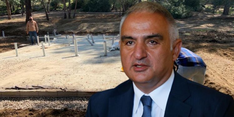 Bakan Ersoy'un 179 metrekare alana yapıldığını söylediği inşaatı inceleyen çevreciler: 480 metrekare beton dökülmüş