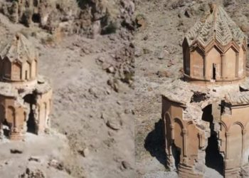 Digor'daki tarihi Beş Kiliseler'den geriye kalan Aziz Sarkis Kilisesi yıkılıyor