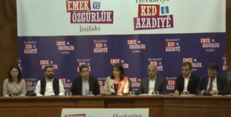 Emek ve özgürlük ittifakı, cumhurbaşkanlığı seçiminde aday çıkarmayacağını açıkladı.