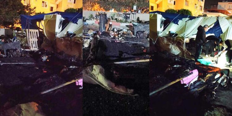 İskenderun'da depremzede çadırında yangın: İkisi ağır üç yaralı