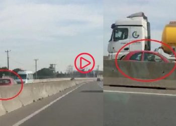 Kara yolunda otomobiliyle ters şeritte ilerledi, görenleri korkuttu