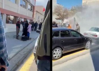 Kendisini, eşini ve çocuğunu belediyenin önünde ateşe verdi