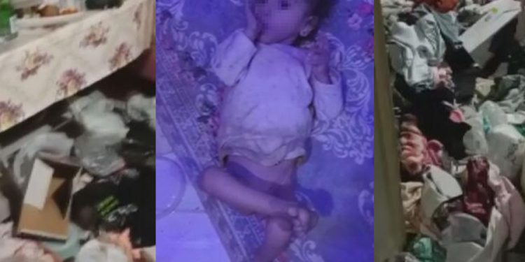 Komşuları görünce şoke oldu! Çöp evde bulunan 1,5 yaşında bebek tedavi altına alındı