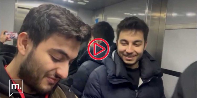 Medyascope muhabiri, Zafer ve Memleket Partili yetkililerle asansörde mahsur kaldı