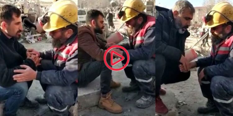 Menzil üyeleri enkaz başında depremzedelere 'tövbe seansı' düzenledi