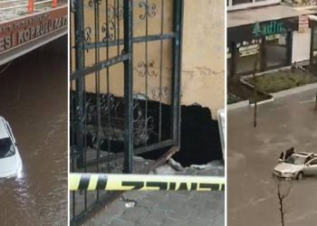 Sel Diyarbakır’ı da vurdu: Bazı evleri su bastı, araçlar mahsur kaldı, bir binanın girişi çöktü