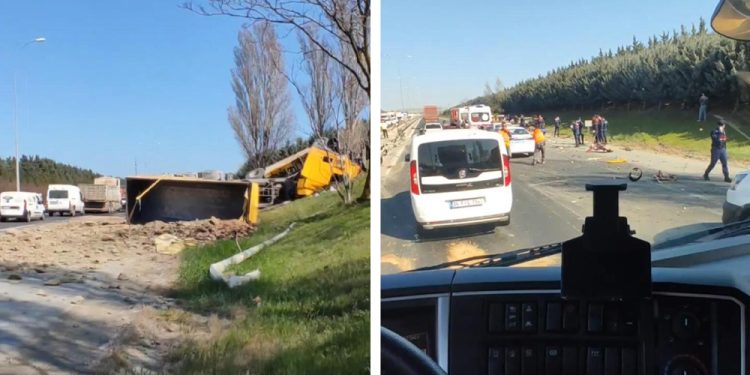 TEM Otoyolu’nda kaza; hafriyat kamyonu karşı şeride geçti, 6 ölü