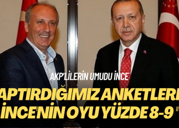 AKP’lilerin umudu İnce: Yaptırdığımız anketlerde İnce’nin oyu yüzde 8-9
