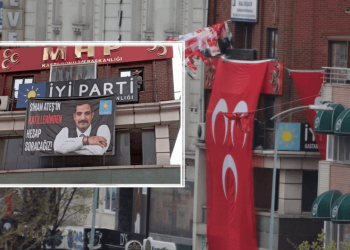Bahçeli'nin Kastamonu mitingi öncesi 'Sinan Ateş' pankartı mücadelesi: İYİ Partililer astı, MHP'liler engellemeye çalıştı