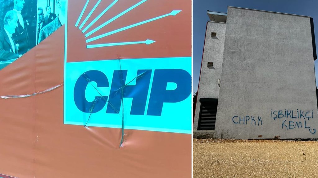 CHP Nilüfer İlçe Başkanlığı binasına sprey boyalı saldırı