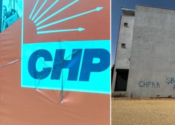 CHP Nilüfer İlçe Başkanlığı binasına sprey boyalı saldırı