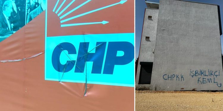 CHP Nilüfer İlçe Başkanlığı binasına sprey boyalı saldırı