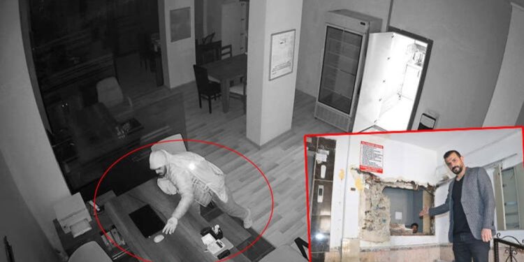 Diyarbakır'da depremde hasar gören binada hırsızlık: İş yerinin duvarını balyozla kırdılar