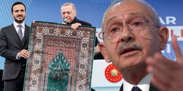 Millet İttifakı’nın cumhurbaşkanı adayı CHP lideri Kemal Kılıçdaroğlu, İstanbul’un Bağcılar ilçesinde katıldığı toplu açılış töreninde kürsüde seccade göstererek seccadeye basmasıyla ilgili kendisine yüklenen Cumhurbaşkanı ve AKP Genel Başkanı Recep Tayyip Erdoğan’a sert çıktı.