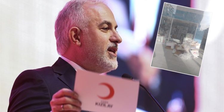 Kızılay'a bağışlanan yardım kolileri İsmailağa cemaatinin yurdundan çıktı