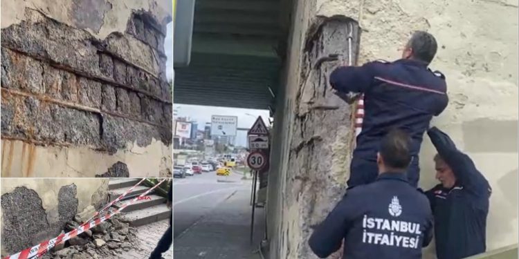 Maltepe'de midye kabuklarıyla gündeme gelen köprüde beton döküldü
