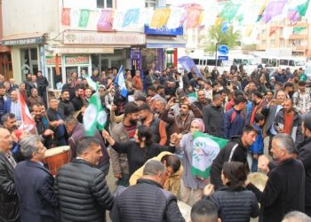 Serhat kentleri Yeşil Sol Parti renklerine büründü