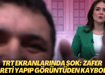 TRT ekranlarında şok: Zafer işareti yapıp görüntüden kayboldu