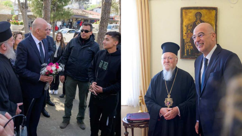 Yunan Dışişleri Bakanı Niko Dendias Gökçeada'da; Patrik ile buluştu, okulları ziyaret etti