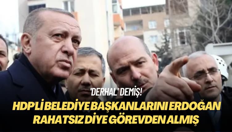 ‘Derhal’ demiş! Soylu, Erdoğan rahatsız diye HDP’li belediye başkanlarını görevden almış