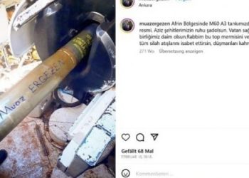 Efrîn’e atılan füzeye adı yazılan AKP’li adaya tepki