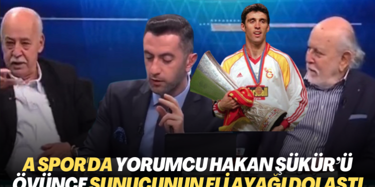 A Spor’da yorumcu Hakan Şükür’ü övünce sunucunun eli ayağı dolaştı