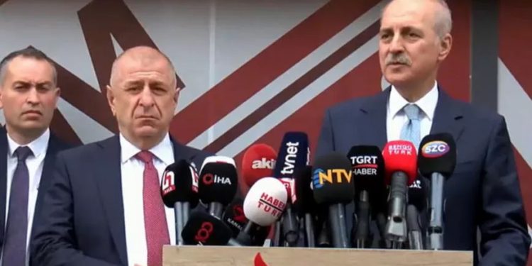 AKP Genel Başkanvekili Numan Kurtulmuş, Zafer Partisi Genel Başkanı Ümit Özdağ’ı ziyaret ederek 28 Mayıs’taki Cumhurbaşkanlığı ikinci tur seçiminde destek istedi.
