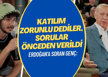 Erdoğan’a soru soran ‘kurbağa’ şapkalı genç: Katılım zorunlu dediler, sorular önceden verildi