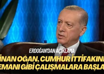Erdoğan’dan açıklama: Sinan Oğan, cumhur ittifakının elemanı gibi çalışmalara başladı