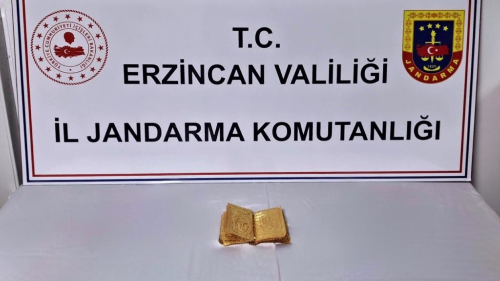 Erzincan’da altın sayfalı kitap ele geçirildi