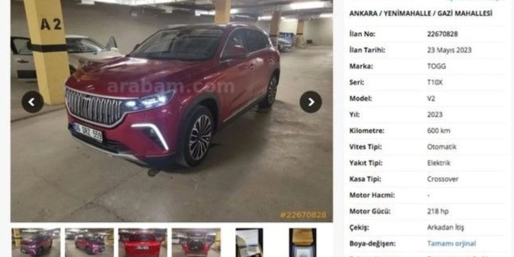İkinci el TOGG üç katı fiyatla satışa sunuldu: İnceleme başlatıldı
