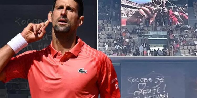 Kosova-Sırbistan gerilimi tırmanırken Djokovic'ten maçta tepki çeken mesaj