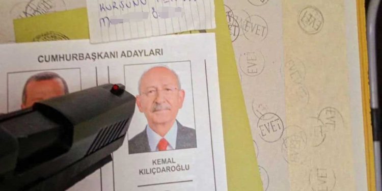 Silahla oy kullanıp, Kılıçdaroğlu'nu tehdit fotoğrafı paylaştı