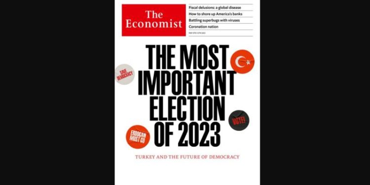 İngiltere merkezli haftalık The Economist dergisi bu haftaki kapağında 14 Mayıs seçimlerine yer verdi ve bunun “2023’ün en önemli seçimi” olduğunu yazdı.